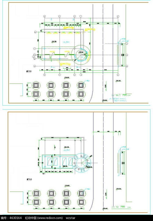 住宅小区大门施工图CAD素材免费下载 红动网资源与水暖电安装工程分包指南